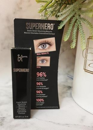 Тушь для ресниц - it cosmetics superhero volumizing mascara black3 фото