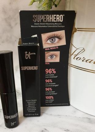 Тушь для ресниц - it cosmetics superhero volumizing mascara black2 фото