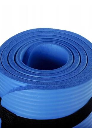 Килимок для йоги та фітнесу power system ps-4017 nbr fitness yoga mat plus blue (180х61х1)7 фото
