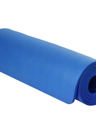 Килимок для йоги та фітнесу power system ps-4017 nbr fitness yoga mat plus blue (180х61х1)6 фото