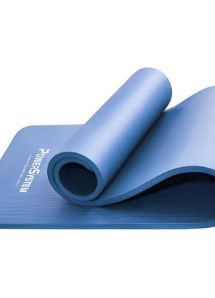 Килимок для йоги та фітнесу power system ps-4017 nbr fitness yoga mat plus blue (180х61х1)2 фото