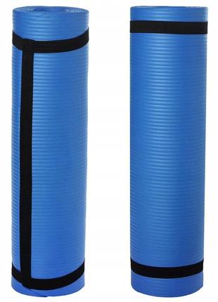 Килимок для йоги та фітнесу power system ps-4017 nbr fitness yoga mat plus blue (180х61х1)8 фото