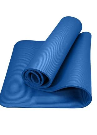 Килимок для йоги та фітнесу power system ps-4017 nbr fitness yoga mat plus blue (180х61х1)5 фото