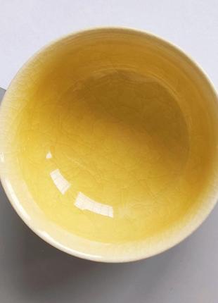 Піала для чаю "колотий лід" pastel жовта (1шт, 65мл)2 фото