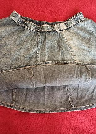 Юбка джинсовая солнце клеш 3