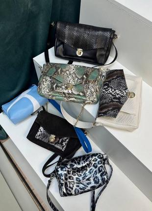 Ексклюзивна сумка клатч з італійської шкіри та замші жіноча6 фото