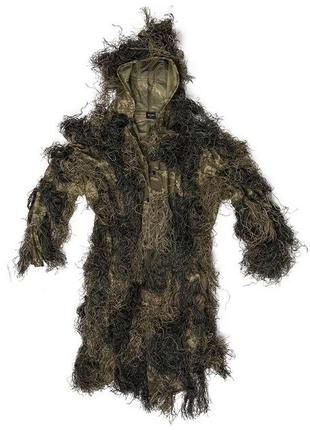 Масковий костюм mil-tec parka ghillie anti fire 11962100 woodland m/l6 фото