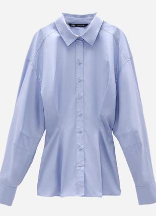 Рубашка голубая zara , m, 38 размер2 фото