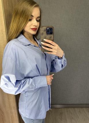 Рубашка голубая zara , m, 38 размер5 фото