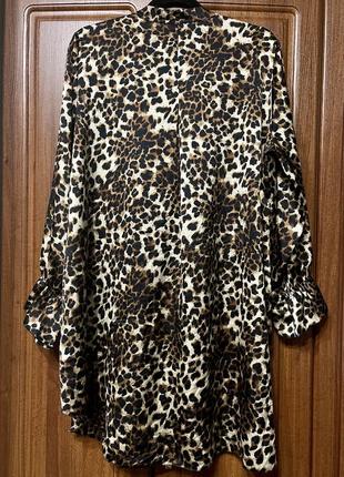Тренд сатинова сукня блуза туніка леопардовий  анімалістичний принт arket zara mango5 фото