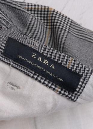 Zara man шикарні брюки в клітинку стрейчеві трендові класичні штани р.348 фото