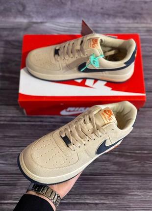 Демисезон nike air force beige blue3 фото