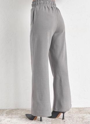 Теплые брюки-кюлоты с высокой талией - серый цвет, m (есть размеры)2 фото