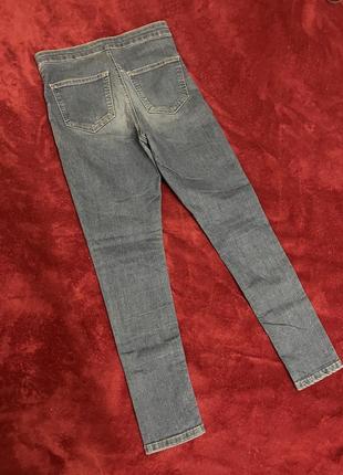 Topshop джинсы скинни высокая посадка голубые с дырками на коленях женские р. w30 l282 фото