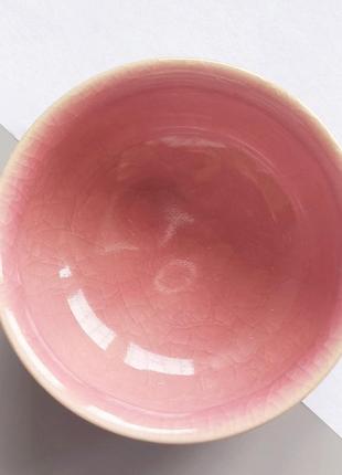 Піала для чаю "колотий лід" pastel рожева (1шт, 65мл)2 фото