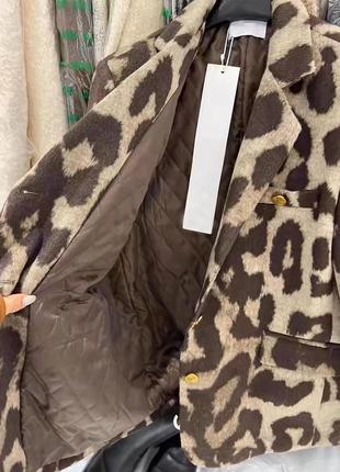 Піджак леопардовий шерстяний оверсайз3 фото