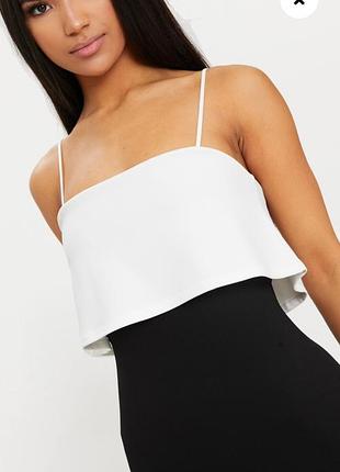 Черно-белое платье на брительках 70