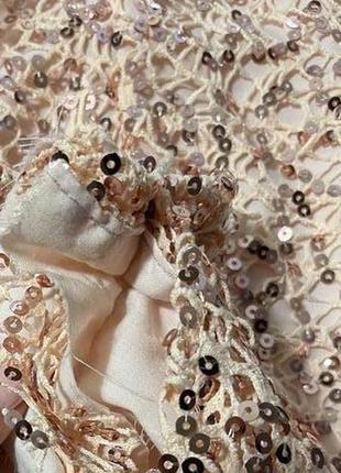 Неперевершена довга вечірня сукня плаття макраме в паєтки тренд сезону3 фото