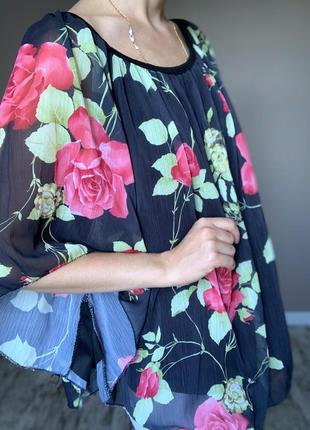 Блузка пончо з трояндами 🌹4 фото