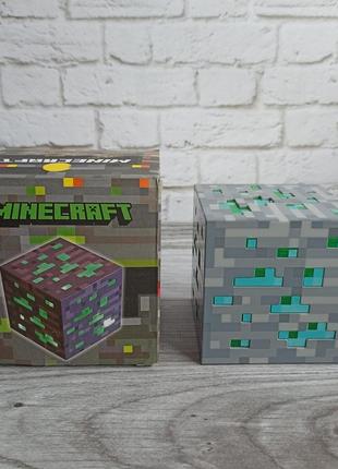 Ночник майнкрафт usb куб блок led my world minecraft‌ 7,5 см аккумуляторный зеленый7 фото