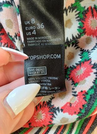 Фирменная topshop юбка-миди со 100 % вискозы в принт мелких цветов, размер с-ка6 фото