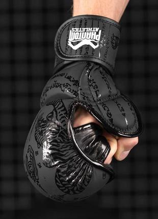 Рукавиці для мма phantom muay thai black l/xl (капа в подарунок)7 фото