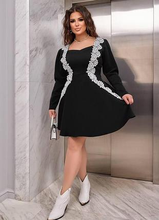 Платье из трикотажа ткань высокого качество с красивым узорами размеры норма и батал