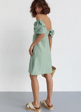 Платье мини с рукавами-фонариками sobe - мятный цвет, l (есть размеры)2 фото