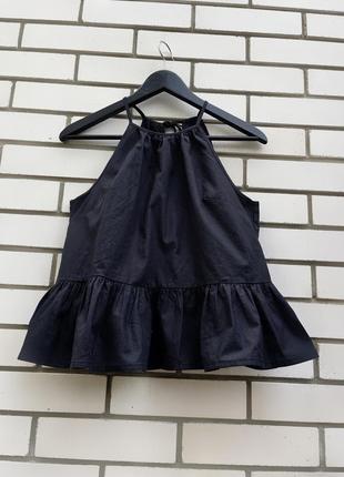 Черная блузка с завязками и баской,хлопок asos4 фото