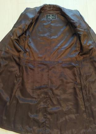 Кожаный плащ френч куртка пальто5 фото
