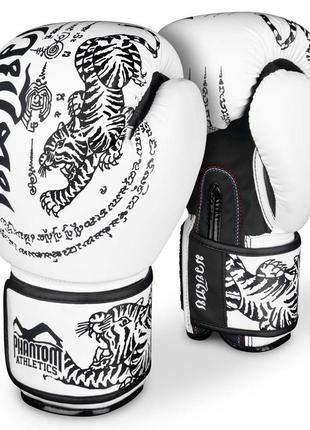 Боксерські рукавиці phantom muay thai white 16 унцій (капа в подарунок)