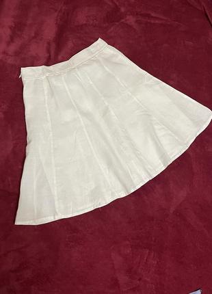 H&m юбка солнце белая из ткани рами р. 28 (m)
