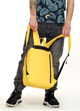 Городской рюкзак из эко-кожи желтый повседневный zard lrt модный7 фото