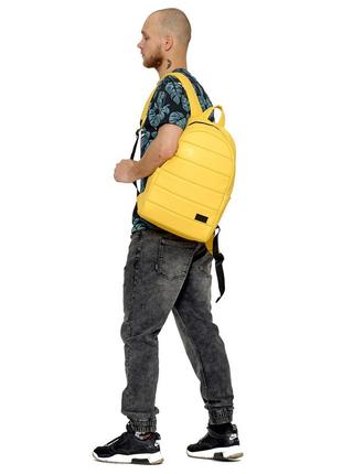 Міський рюкзак із еко-шкіри жовтий повсякденний zard lrt модний8 фото