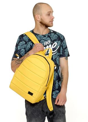 Городской рюкзак из эко-кожи желтый повседневный zard lrt модный10 фото