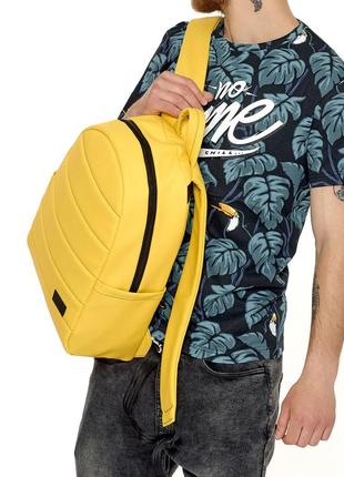 Городской рюкзак из эко-кожи желтый повседневный zard lrt модный6 фото