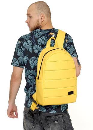 Городской рюкзак из эко-кожи желтый повседневный zard lrt модный4 фото