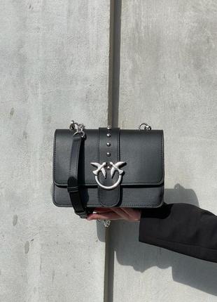 Жіноча сумка 👜 pinko classic love bag icon simply black/silver