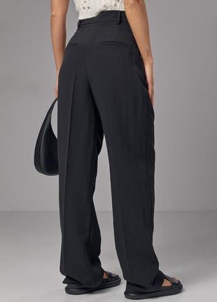 Классические брюки со стрелками прямого кроя - черный цвет, l (есть размеры)2 фото