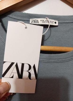 Бавовняна футболка з потертостями zara 20244 фото