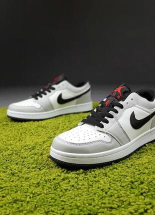 👟 кросівки     nike air jordan 1 low низькі білі з сірим    / наложка bs👟5 фото