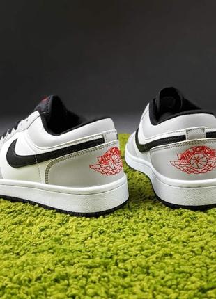 👟 кросівки     nike air jordan 1 low низькі білі з сірим    / наложка bs👟4 фото