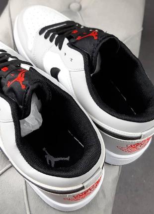 👟 кросівки     nike air jordan 1 low низькі білі з сірим    / наложка bs👟8 фото