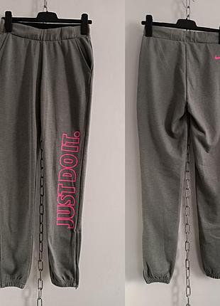 Джогеры серого цвета nike Clothing dry - fit , xs молния внизу