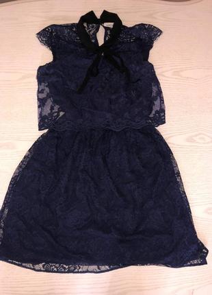 Сукня жіноча naf  naf синя гіпсових3 фото