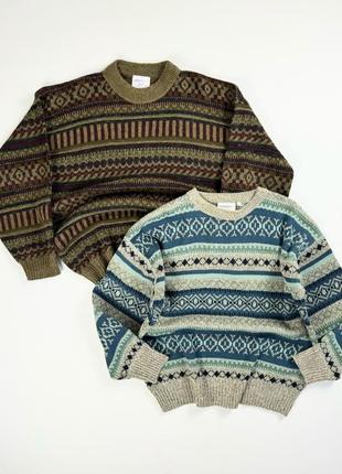 Вінтажний светр з візерунками snap2 фото