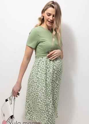 Тонкое платье для беременных и кормящих gwinnett оливка