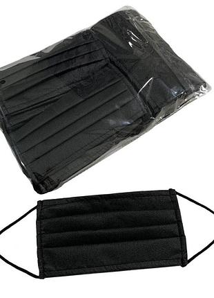 Медична чорна маска захисна 60 шт