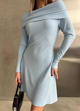 Елегантна жіночна сукня міні коротка вільного крою з відкритими плечима і довгими рукавами мустанг7 фото