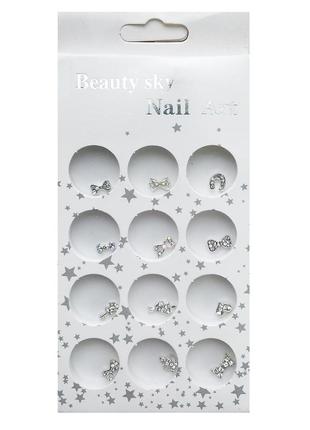 Набор украшений для ногтей beauty sky nail art, бантики, 12 штук